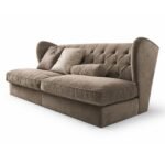 Premium High Winged Sofa with tufted backrest and soft fabric upholstery