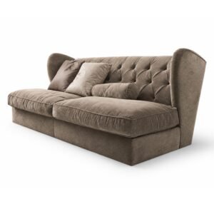 Premium High Winged Sofa with tufted backrest and soft fabric upholstery