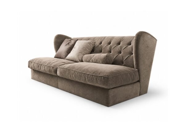 Premium High Winged Sofa with tufted backrest and soft fabric upholstery