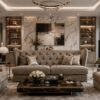 Premium High Winged Sofa with tufted backrest and soft fabric upholstery