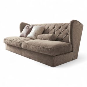 Premium High Winged Sofa with tufted backrest and soft fabric upholstery