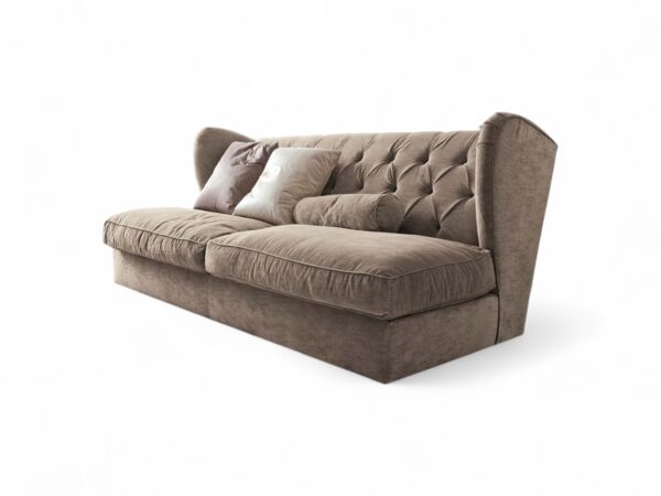 Premium High Winged Sofa with tufted backrest and soft fabric upholstery