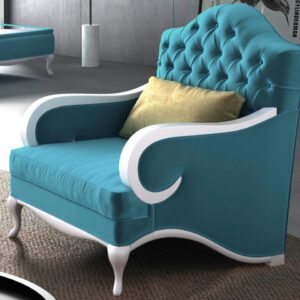 Button Upholstered Velvet Armchair