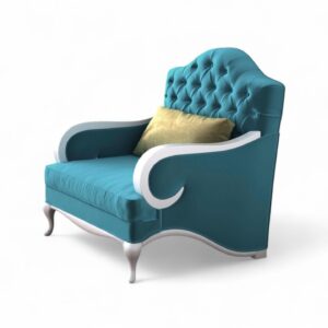 Button Upholstered Velvet Armchair