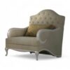 Button Upholstered Velvet Armchair