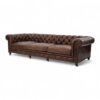 Classic Leather Chesterfield Sofa with button tufting