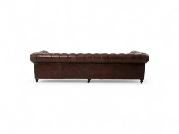 Elegant full-grain leather Chesterfield with hardwood frame