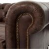 Deep tufted Chesterfield couch in genuine leather