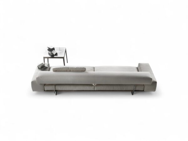 Stylish beige sofa with sleek lines and plush cushions