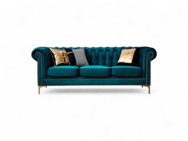 Windsor Chesterfield Sofa with tufted backrest and rolled arms
