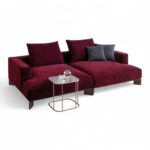 Burgundy Sectional Sofa with sleek lines and plush cushions