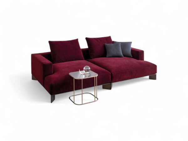 Burgundy Sectional Sofa with sleek lines and plush cushions
