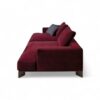 uxurious burgundy sectional sofa with structured armrests and deep cushions