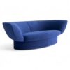 Elegant sofa set with curved design and solid base