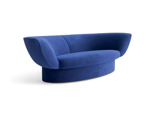 Elegant sofa set with curved design and solid base