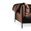 Luxury modern drop padded sofa with teak wood frame