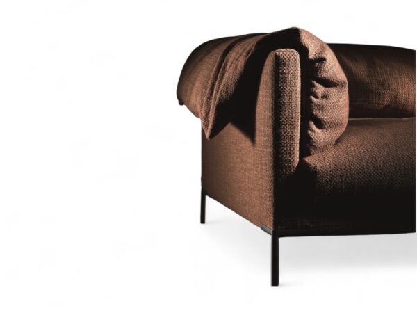 Luxury modern drop padded sofa with teak wood frame