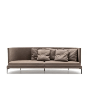 Curved Leather Sofa