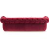 Classic rolled-arm velvet sofa in deep red, perfect for upscale interiors