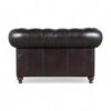 Traditional leather armchair with premium upholstery and wooden legs