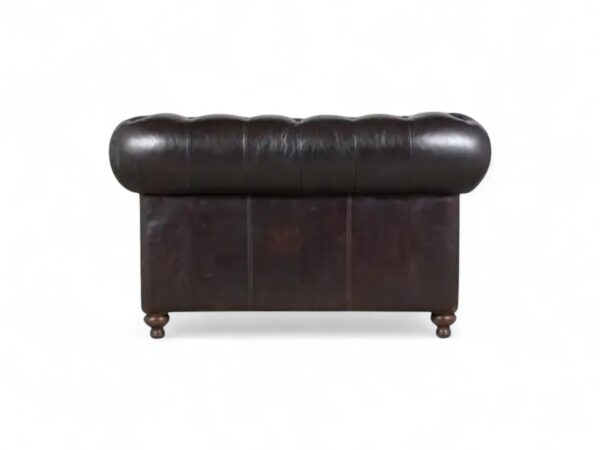 Traditional leather armchair with premium upholstery and wooden legs