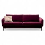 Luna Velvet Sofa with clean lines and plush plum upholstery