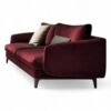 Modern velvet sofa with metal legs and deep seating