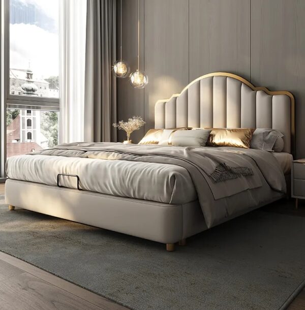Leather Upholstered Modern Bed