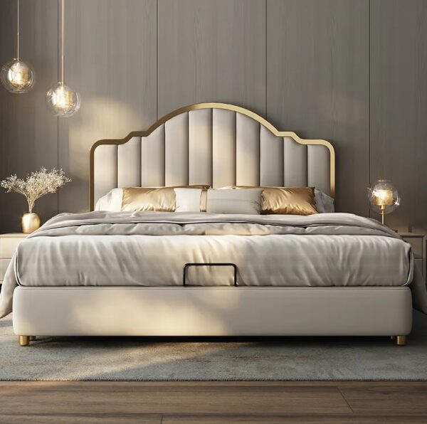 Leather Upholstered Modern Bed