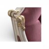 Blush tufted headboard with carved frame