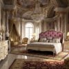 French Luxe Bed tufted blush headboard