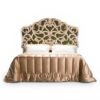 French Classical Ornate Bed with carved scroll headboard