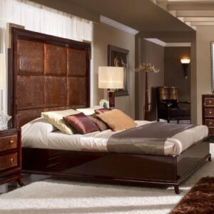 Luxury Rectangular Tiles Upholstered Bed