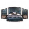 Palatial Archway Bed with grand arched headboard and sculpted side panels in rich textured upholstery