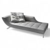 Urban Chic Chaise Longue with soft grey upholstery and sleek metallic legs