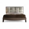 Modern Italian teak wood bed with sleek design