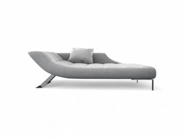 Side view of Urban Chic Chaise Longue showcasing its minimalist design and curved backrest