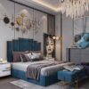 Modern Embossed Panel Bed