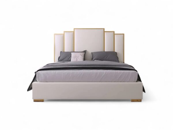 Noir Deco Bed in modern white and gold design for elegant bedrooms