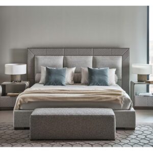 Designer Embossed Upholstered Bed