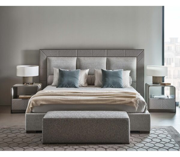 Designer Embossed Upholstered Bed