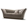 Modern three-seater sofa with flared armrests and cushions