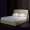 Button Upholstered Winged Bed