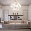 Silver Grey Upholstered Velvet Sofa