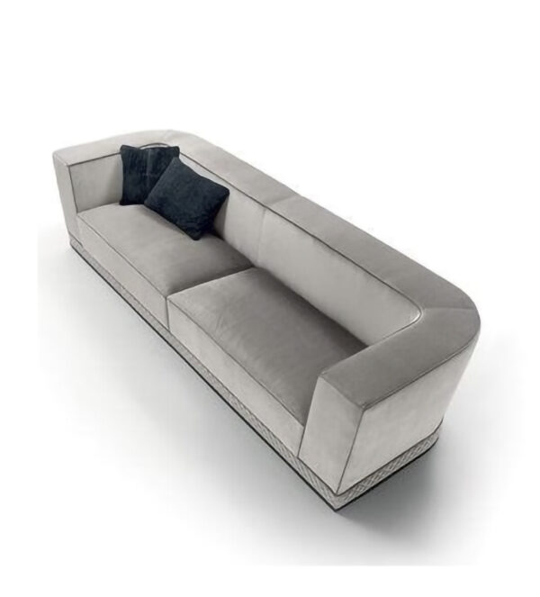 Silver Grey Upholstered Velvet Sofa