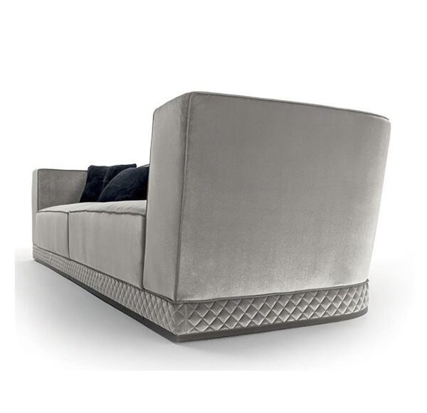 Silver Grey Upholstered Velvet Sofa