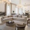 Silver Grey Upholstered Velvet Sofa