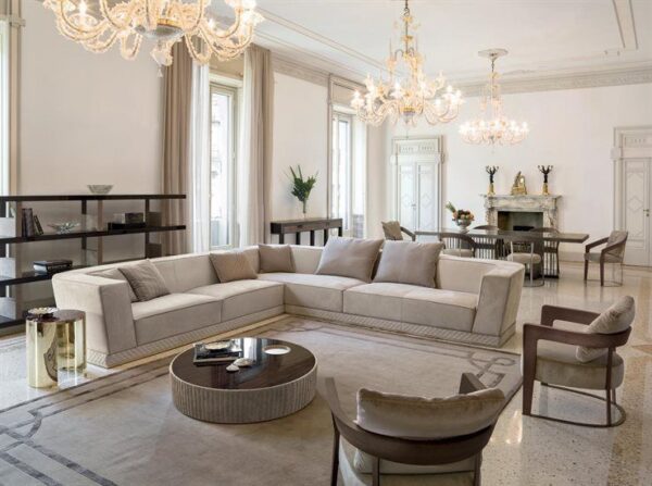 Silver Grey Upholstered Velvet Sofa