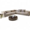 Elegant upholstered sofa with contemporary architectural style