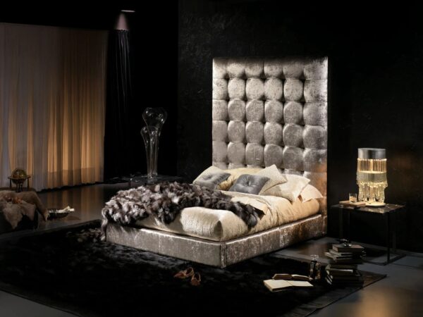 Ultra Tall Silver Bed